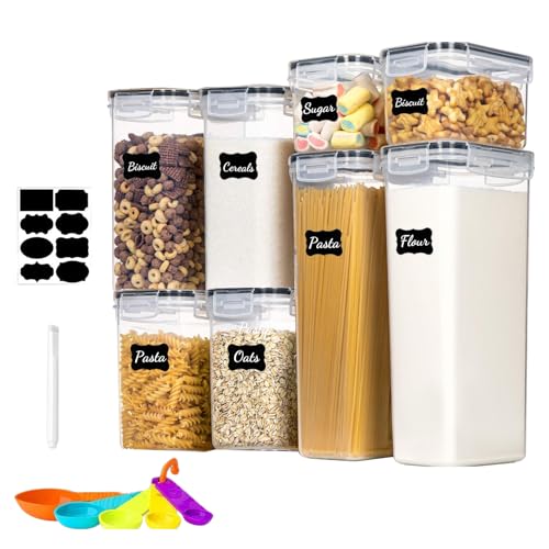 8pc Clear Airtight Canisters with Lids (8 pcs(14L))