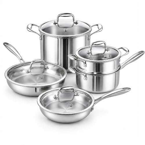 9 Piece Stainless Steel Cookware Set