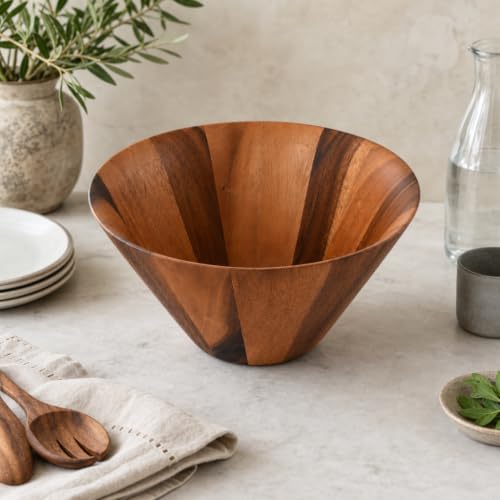 Acacia Wood Serving Bowl (7.5" Tall x 12" Diameter)