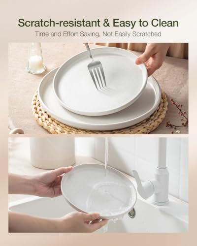 Milkyway 12 Piece Dinnerware Set (Matte Beige White & Light Blue / Service for 4 (Standard Dinner Set))