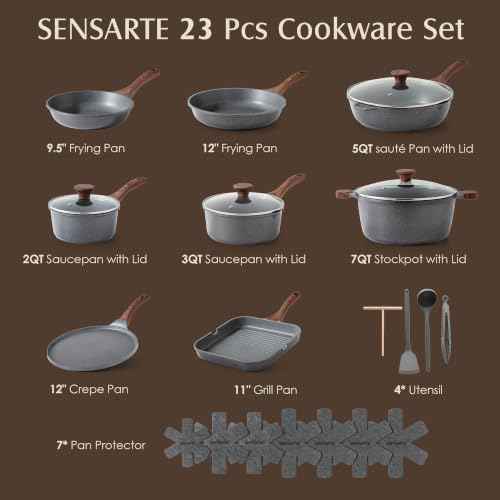 23 PCS Nonstick Granite Cookware Set