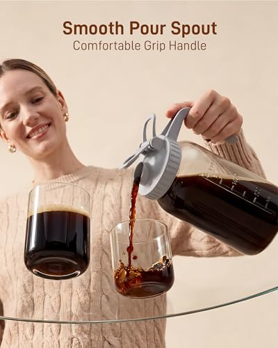 64 oz Cold Brew Coffee Maker (64 oz-Grey-1 Pack)