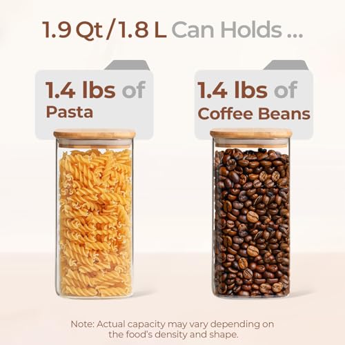 Glass Storage Containers with Lids 1.9 Qt (1.9 qt x 3)