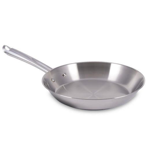 Gourmet Stainless Steel Fry Pan 12.5 Inch Induction Compatible Skillet Pan