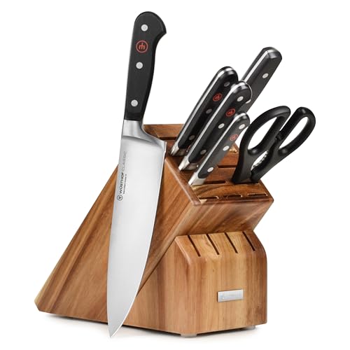 Wusthof Classic 7 Piece Knife Set with Acacia Block (7 Count)
