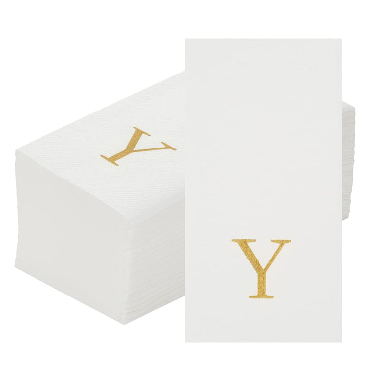 Paper Rectangle Gold Letter Y Linen (2000 Count)