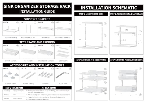 Under Sink Organizer (2Pack-3Tier / White)