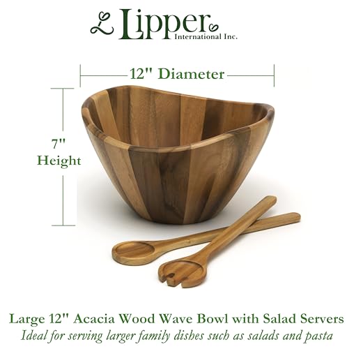 Acacia Large Wave Bowl with Servers (12 inches (D) x 7 inches (H))