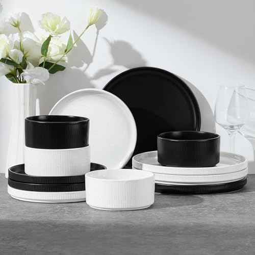 12 Piece Plates and Bowls Sets