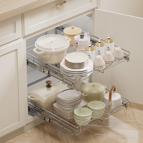 Pull Out Cabinet Organizer (Chrome / 22-1/2" W X 21-1/2" D)