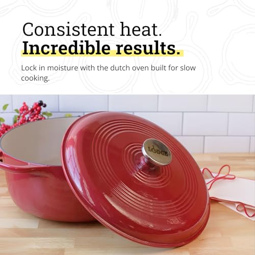 Essential Enamel Cast Iron Dutch Oven (Cranberry)