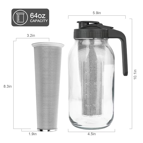 Cold Brew Coffee Maker (Black / 64 Ounces)