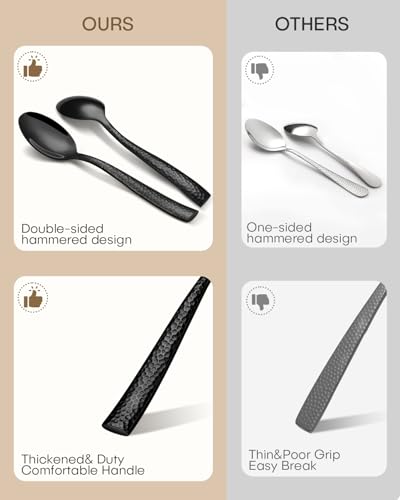 20 Piece Black Silverware Set (20 Count)