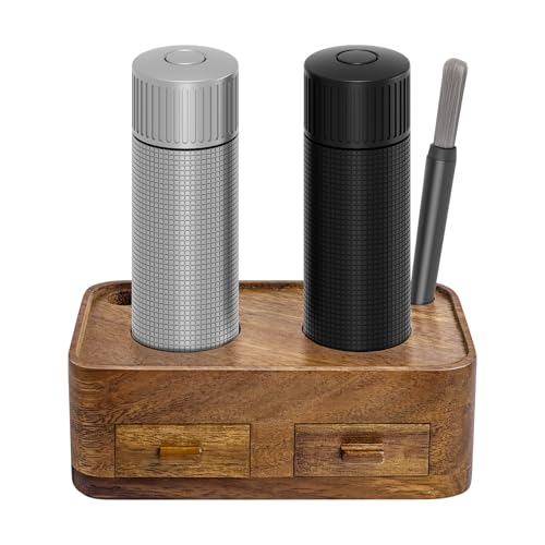 Professional Salt and Pepper Mill Set with Wooden Stand (Salt & Pepper Mill Set (Wooden Base))