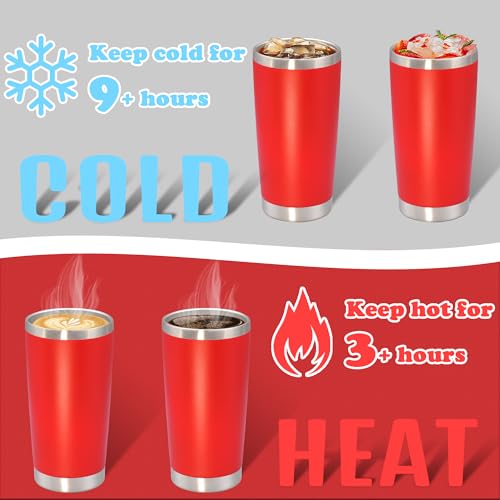 20 oz Tumbler Insulated Tumblers Stainless Steel Coffee Mug (Red)