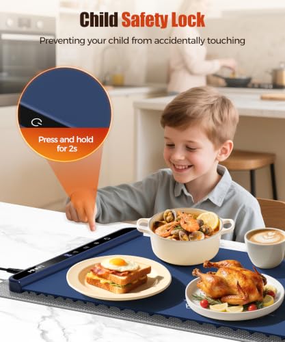 Warming Mat for Food (Dark Blue / 46x15 Inch)