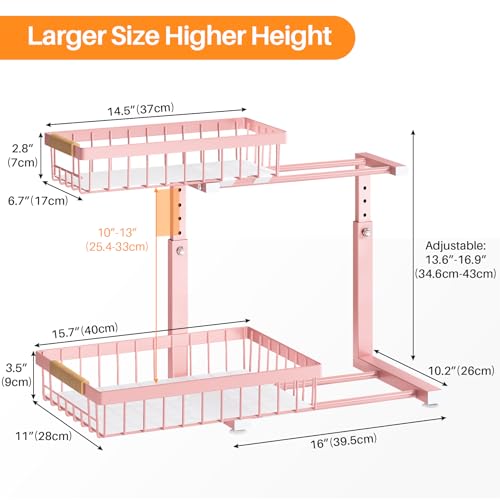 Under Sink Organizer (Large-1-Pack / Pink)