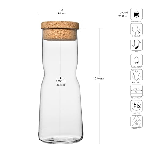 Water Carafe with Cork Stopper