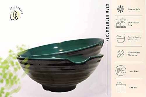 4 XL Ramen bowl set (9 inch x4 / Green Black)
