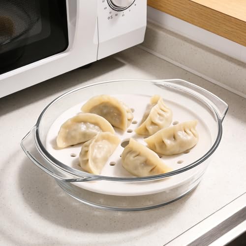 Microwave Steamer with Lid And Ceramic Steaming Tray