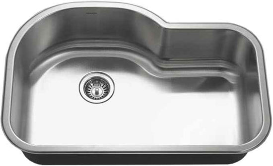 Houzer MH-3200 Medallion Gourmet Series Undermount Stainless Steel Offset Single Bowl Kitchen Sink