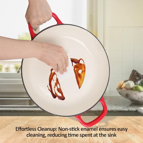 Enameled Cast Iron Dutch Oven (Gradient Red / 3.8 QT)