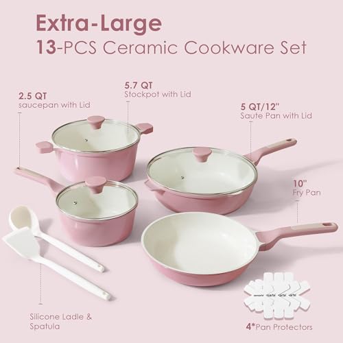 Nonstick Ceramic Cookware Set Large 13