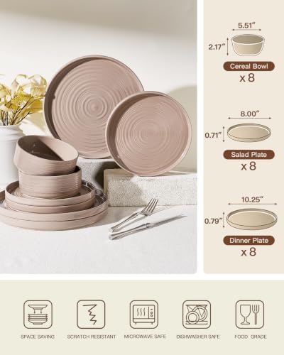 Stoneware Dinnerware Sets (24 Count)