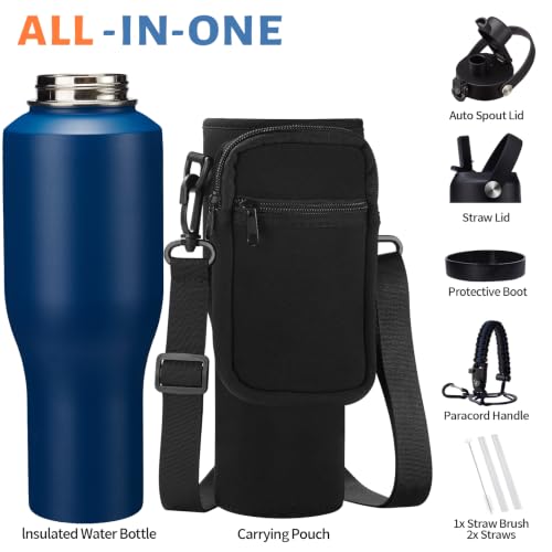40 oz Vacuum Insulated Water Bottle (Navy Blue / 40 Ounces)