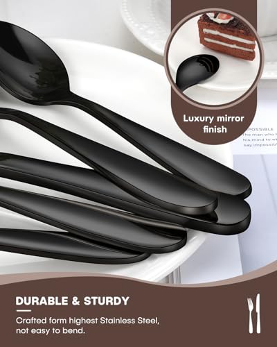 Black Silverware Set for 12 (60 Count)