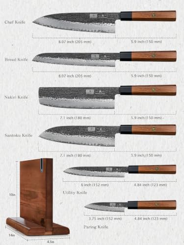 7 Pcs Knife Set with Magnetic Knife Block