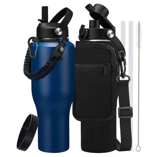 40 oz Vacuum Insulated Water Bottle (Navy Blue / 40 Ounces)