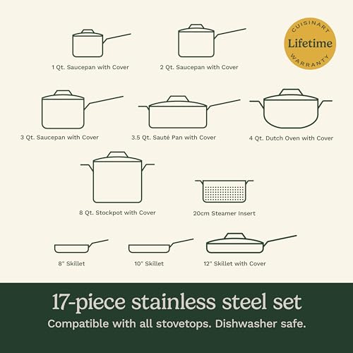 17 Piece Stainless Steel Cookware Set