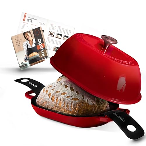 Enameled Cast Iron Dutch Oven for Professional Sourdough Bread Baking