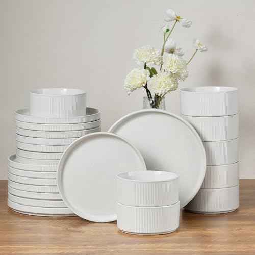 24 Piece Stoneware Dinnerware Sets