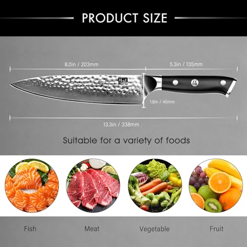 Chef Knife 8 Inch Damascus Steel Knife