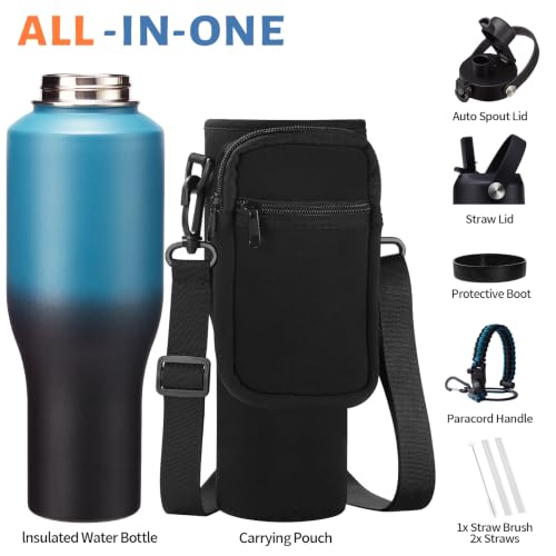 40 oz Water Bottle with Straw (Indigo Crush / 40 Ounces)