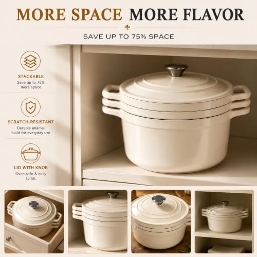 Enameled Cast Iron Dutch Oven Set