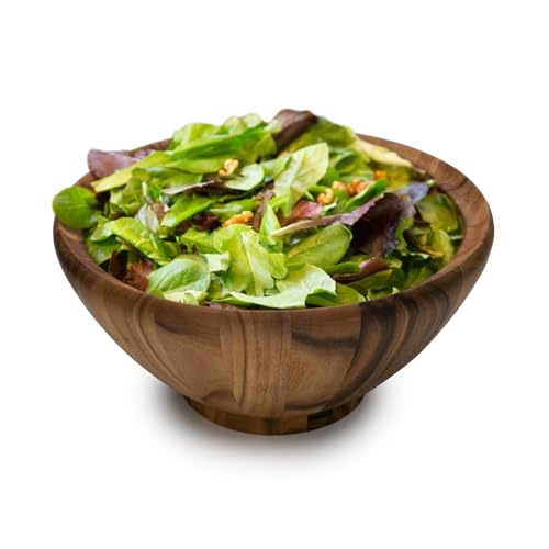 Acacia Wood Salad Bowl (16" Salinas Salad Bowl and Spring Salad Tongs Set)