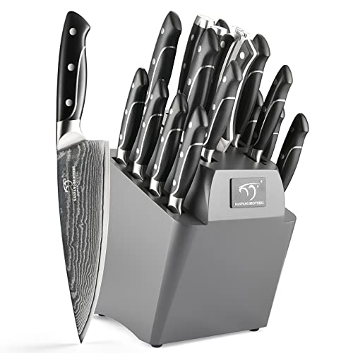 18 Pieces Damascus Kitchen Knife Set (18 Count)