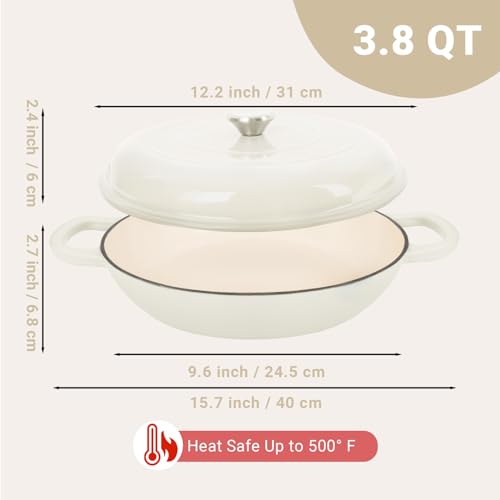 Enameled Cast Iron Dutch Oven (Cream White / 3.8 QT)