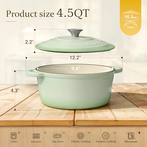Enameled Cast Iron Dutch Oven (4.5 Quart / Verdant)