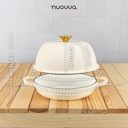 Enamelled Cast Iron Dutch Oven For Bread Baking (Cream)