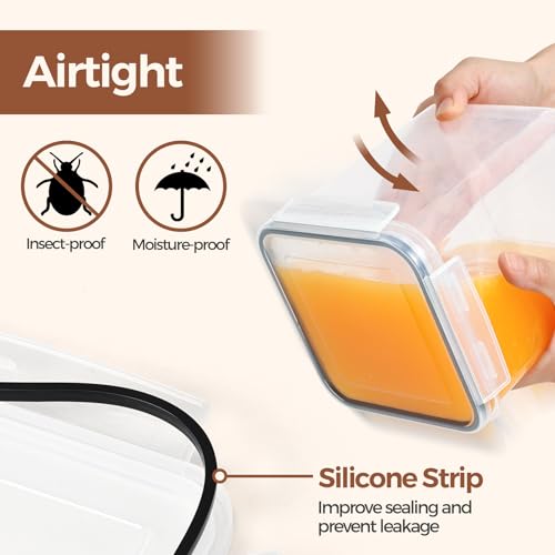 Airtight Brown Sugar Containers with Terra Cotta Saver 2.6Qt 2Pack (2.6Qt-Square)