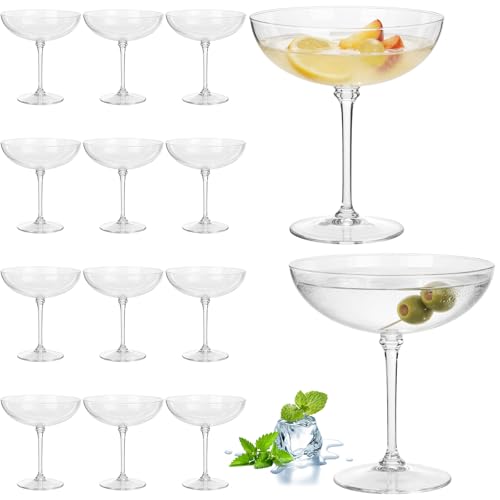 12 Pcs Plastic Coupe Glasses 9 oz Disposable Martini Glasses for Cocktails (12 Count)