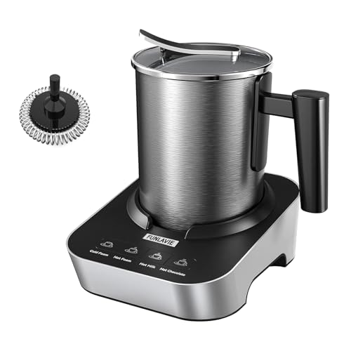 4-in-1 Electric Milk Frother and Steamer with Auto Shut-Off (Silver)