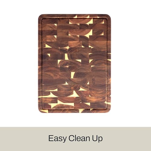End Grain Acacia Wood Cutting Board with Juice Groove