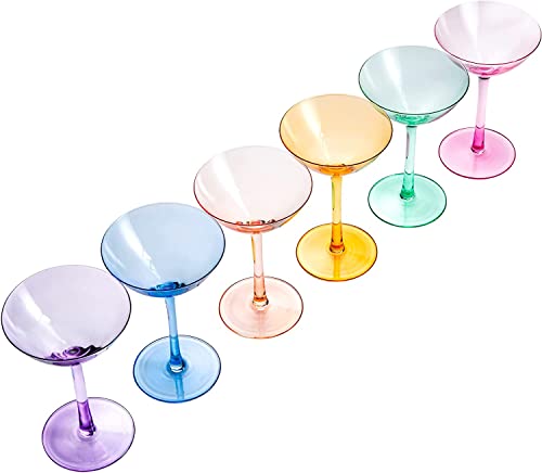 Colored Coupe Glasses Set of 6 (6 Count)