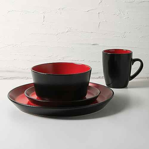 Albie Stoneware 16 Piece Modern Dinnerware Set (16 Count)