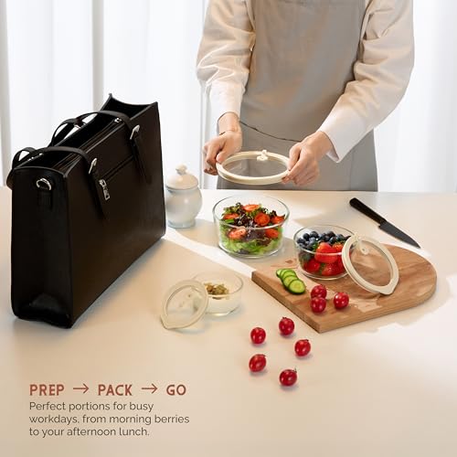 Non Toxic Glass Storage Container Set (Circular - Set Of 4)